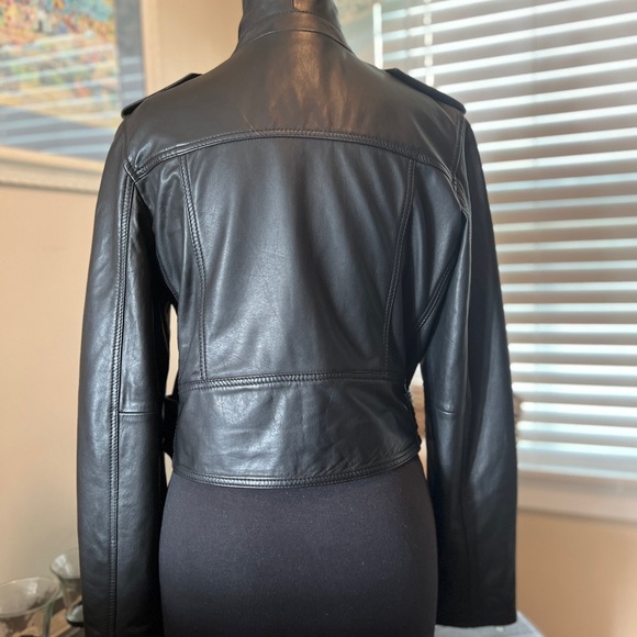 Women’s Luxe LTH JKT Handmade Best Seller Black Leather Biker Jacket (Large) - Picture 9 of 15